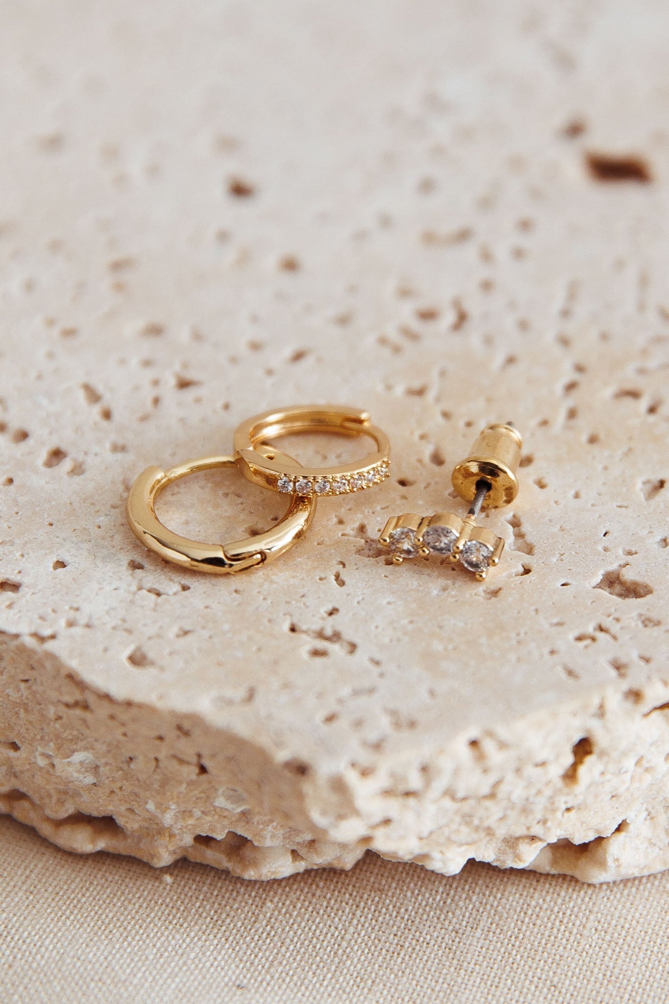 Astrological Signs Crystal Earrings Gold