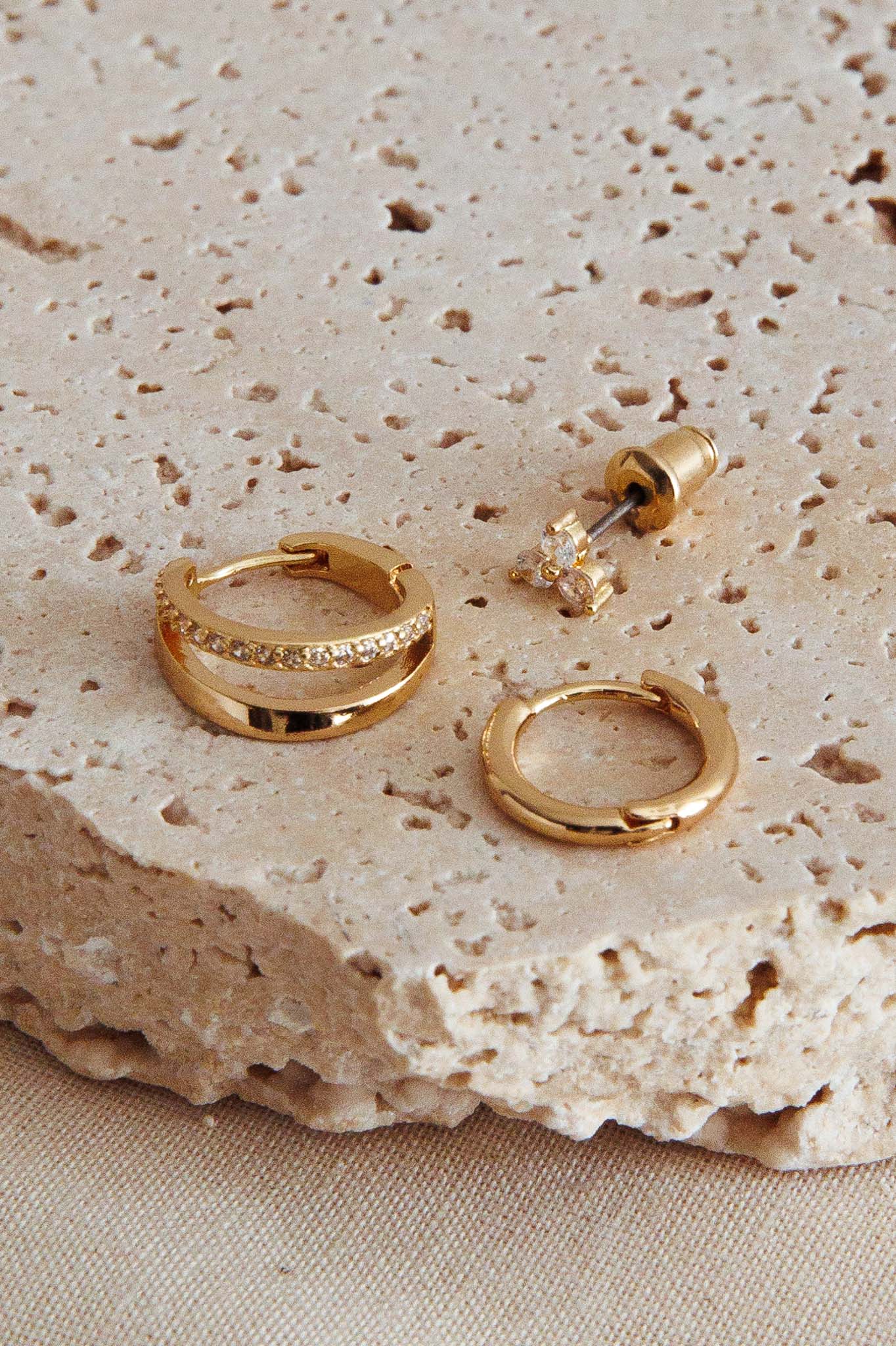 Sedona Gold Crystal Accent Earrings