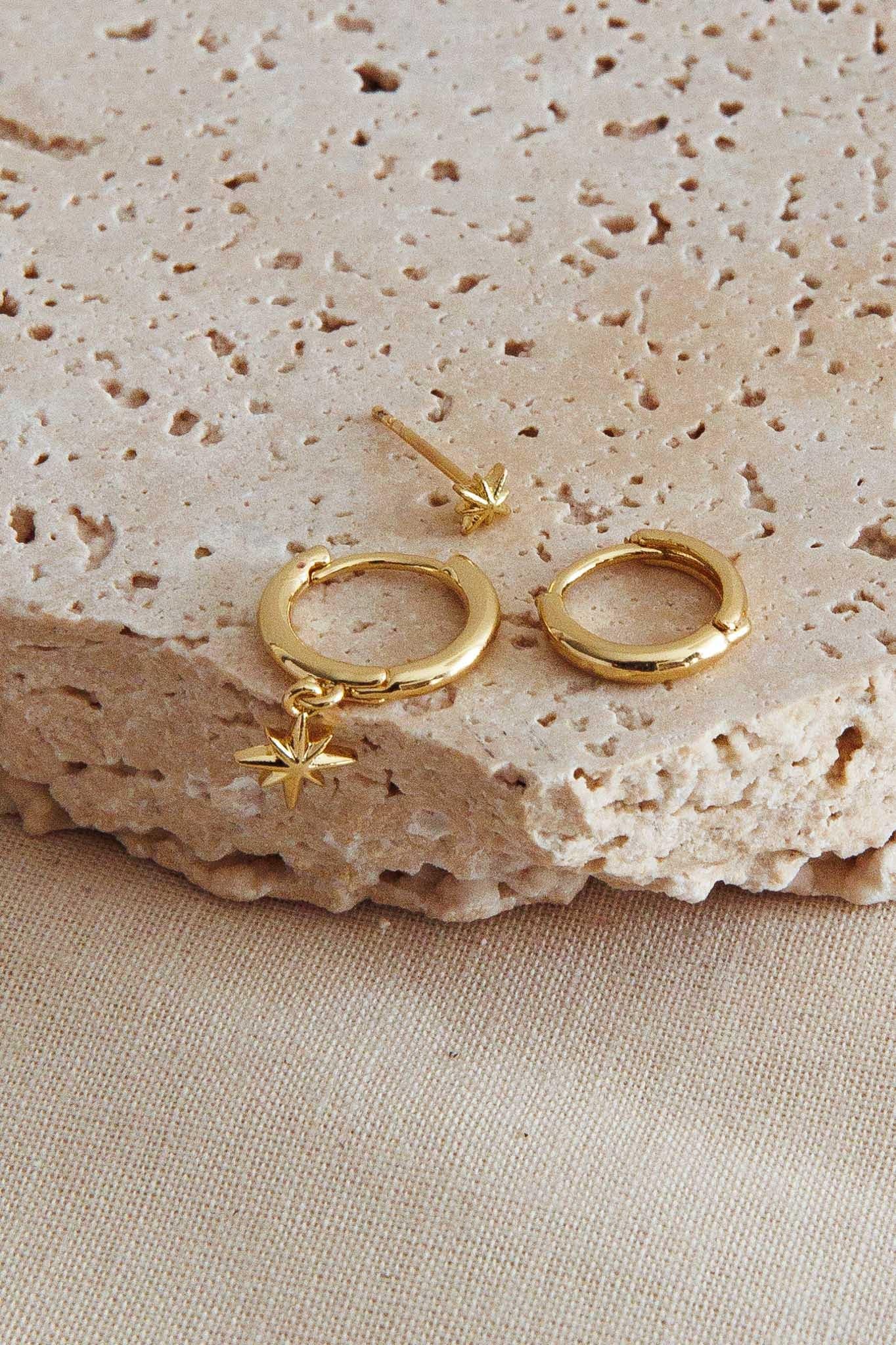 Star Shine Earrings Gold