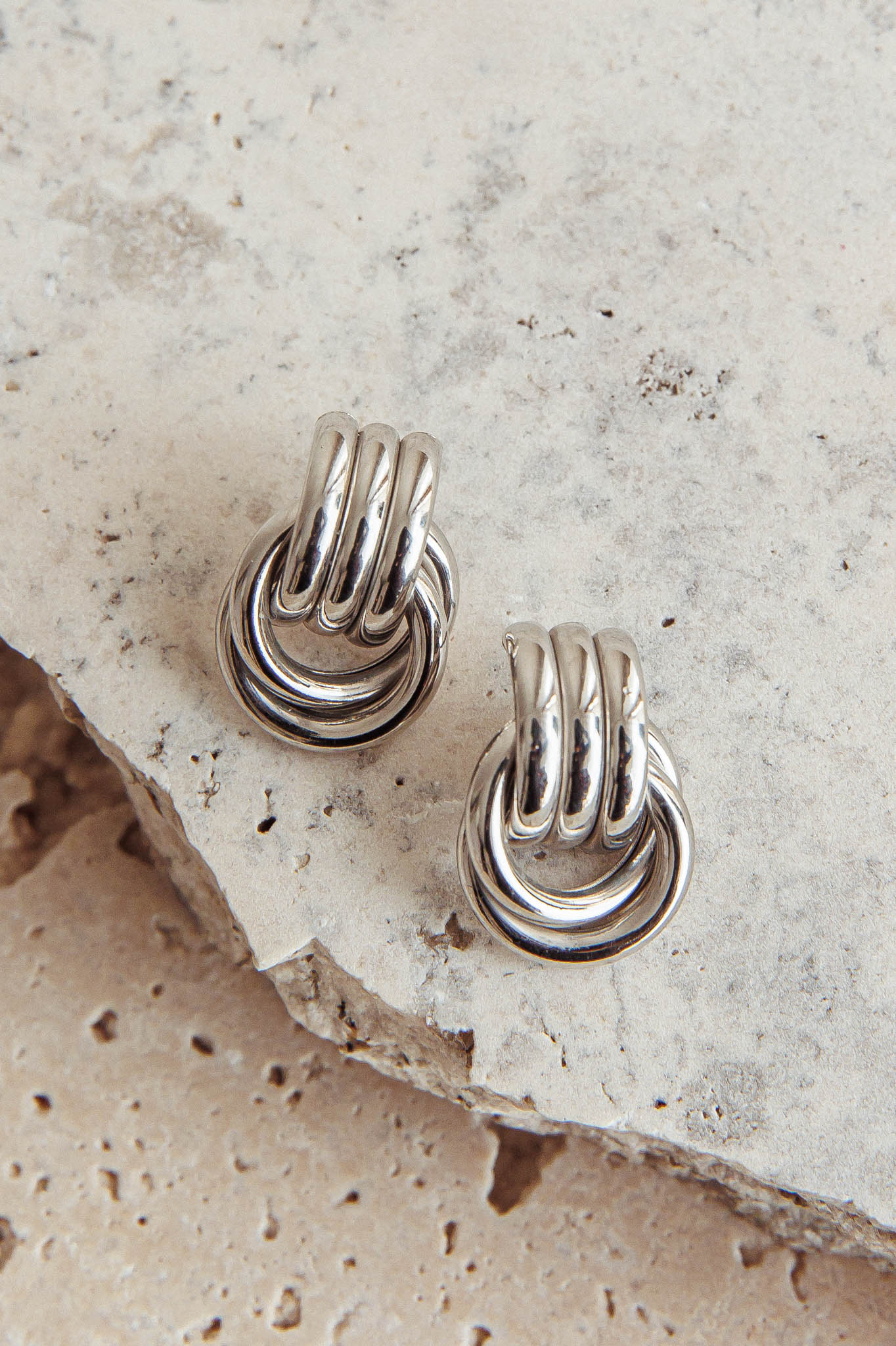 Shiloh Loop Dark Silver Earrings
