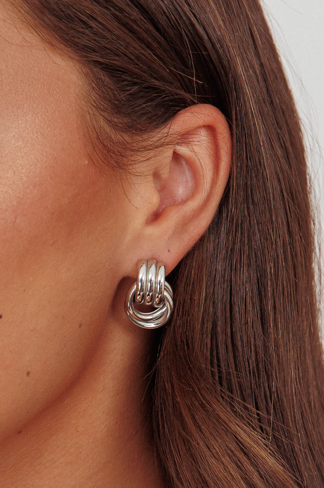 Shiloh Loop Dark Silver Earrings