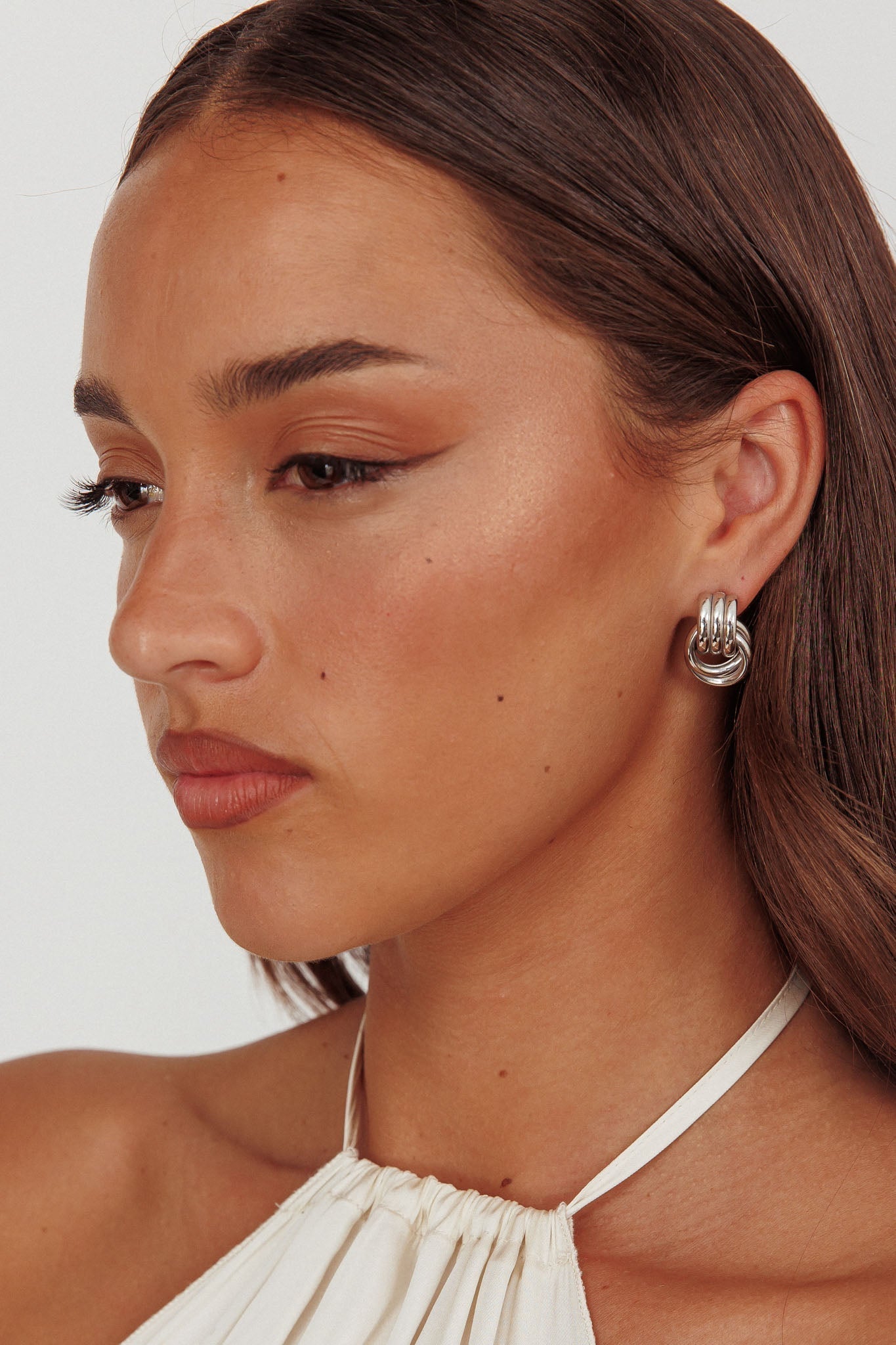 Shiloh Loop Dark Silver Earrings