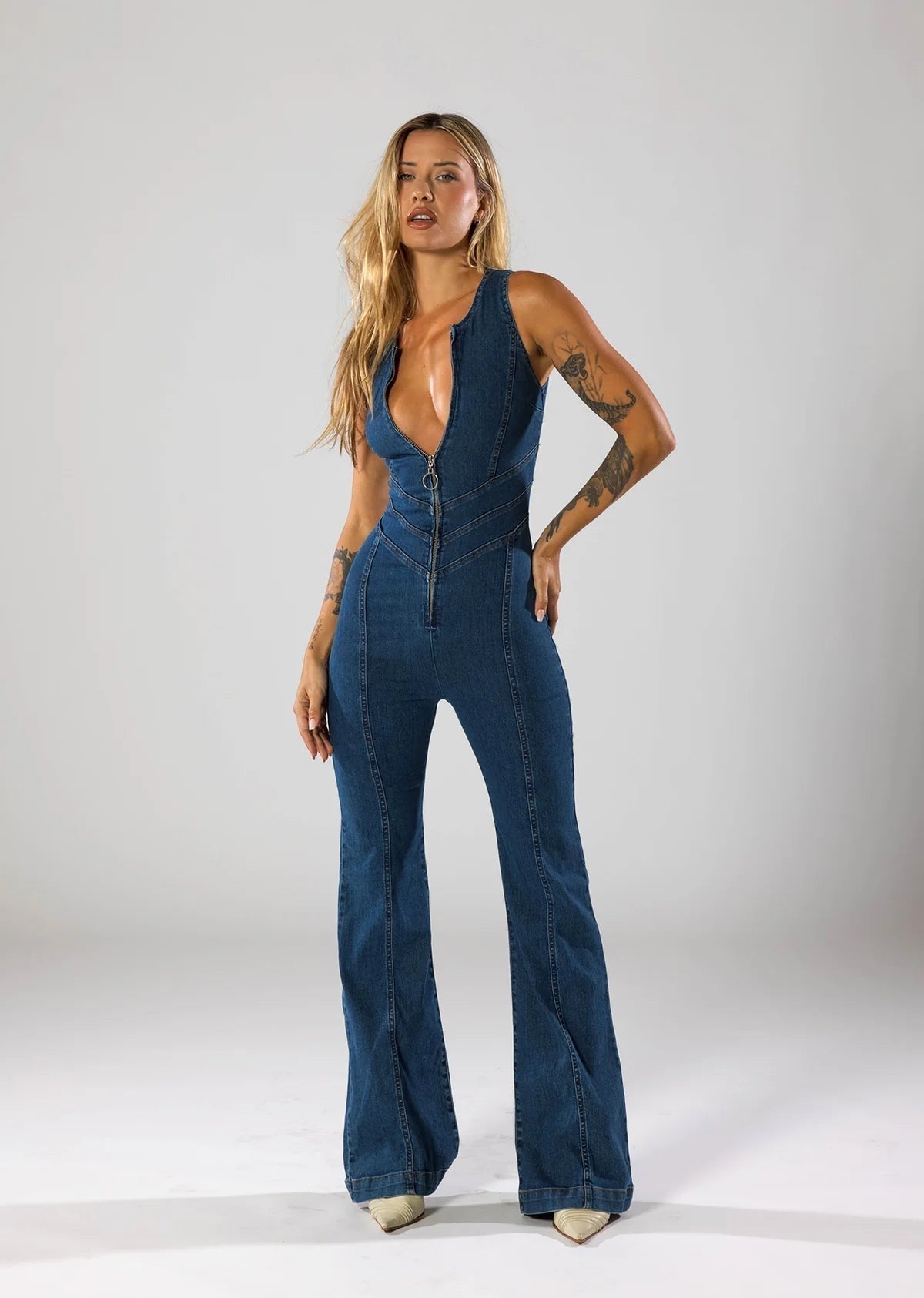 Noa | Denim Heart Jumpsuit