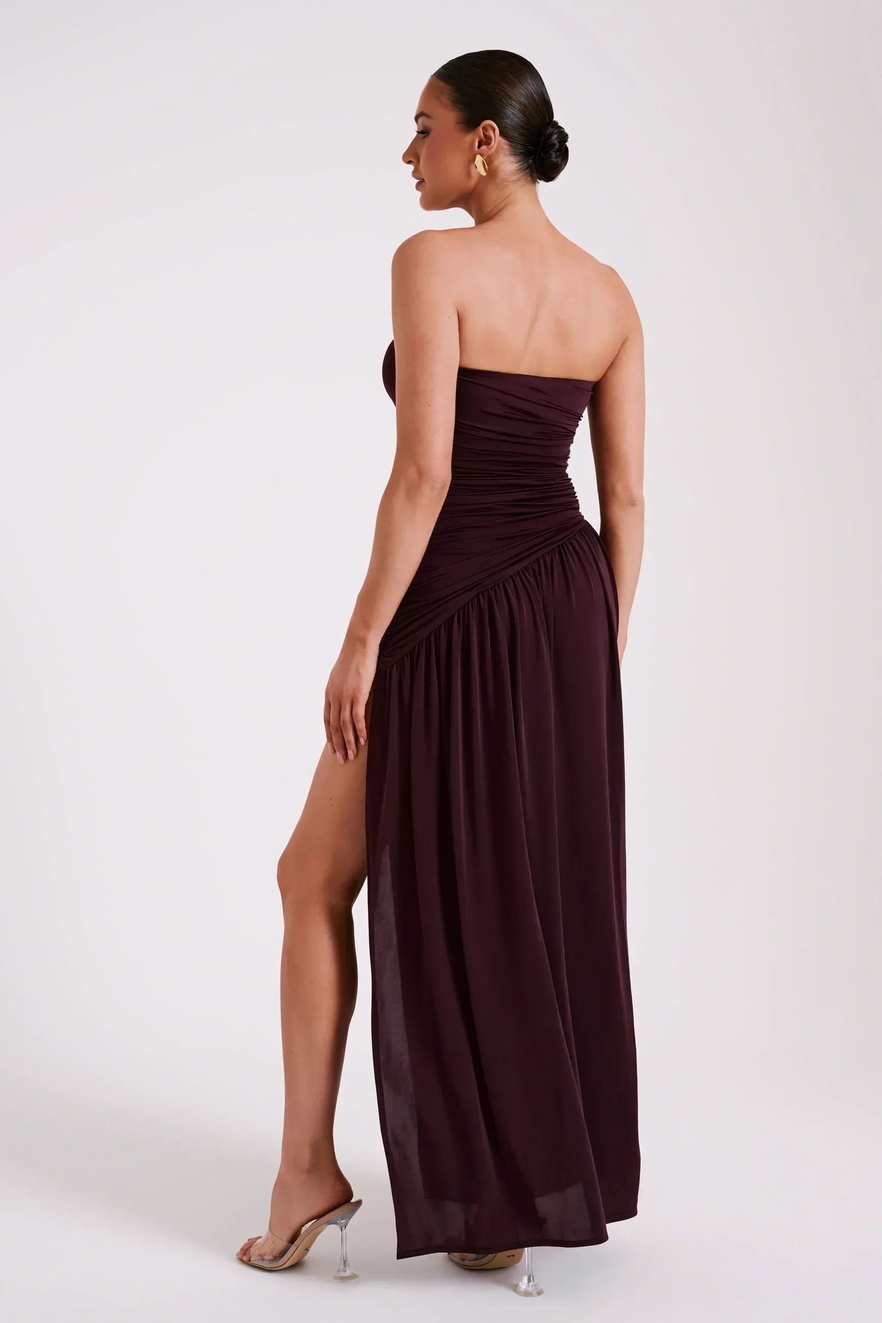 Lena | Draped Dress & Bold Slit