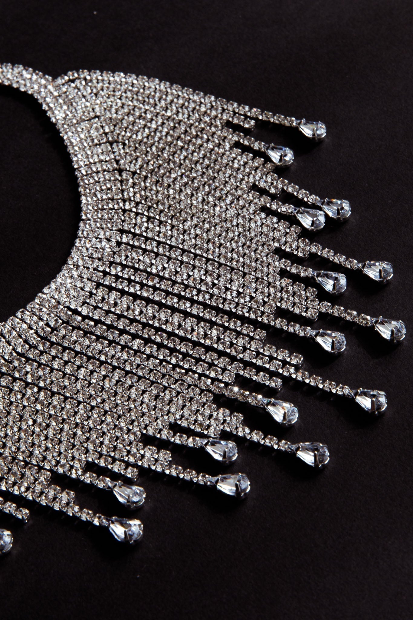 Isadora Silver Cascade Crystal Necklace