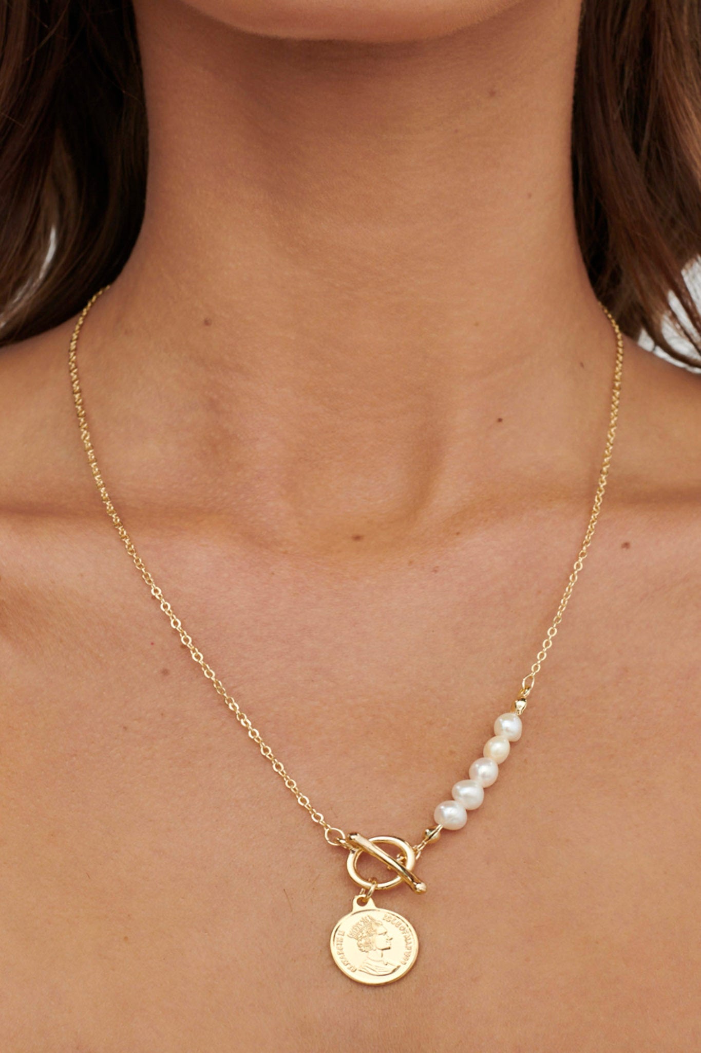 Marissa Gold Pearl Necklace and Pendant