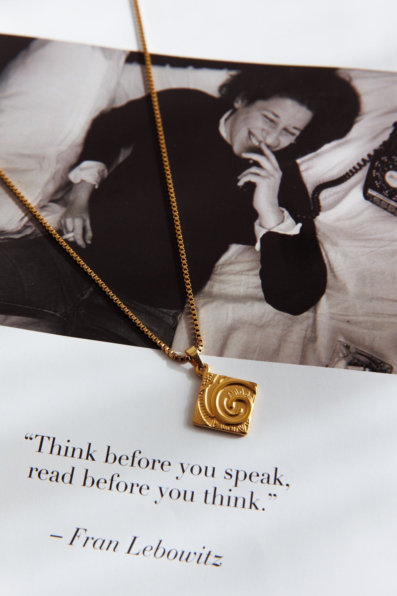 Box Chain Pendant Necklace Seychelles Gold