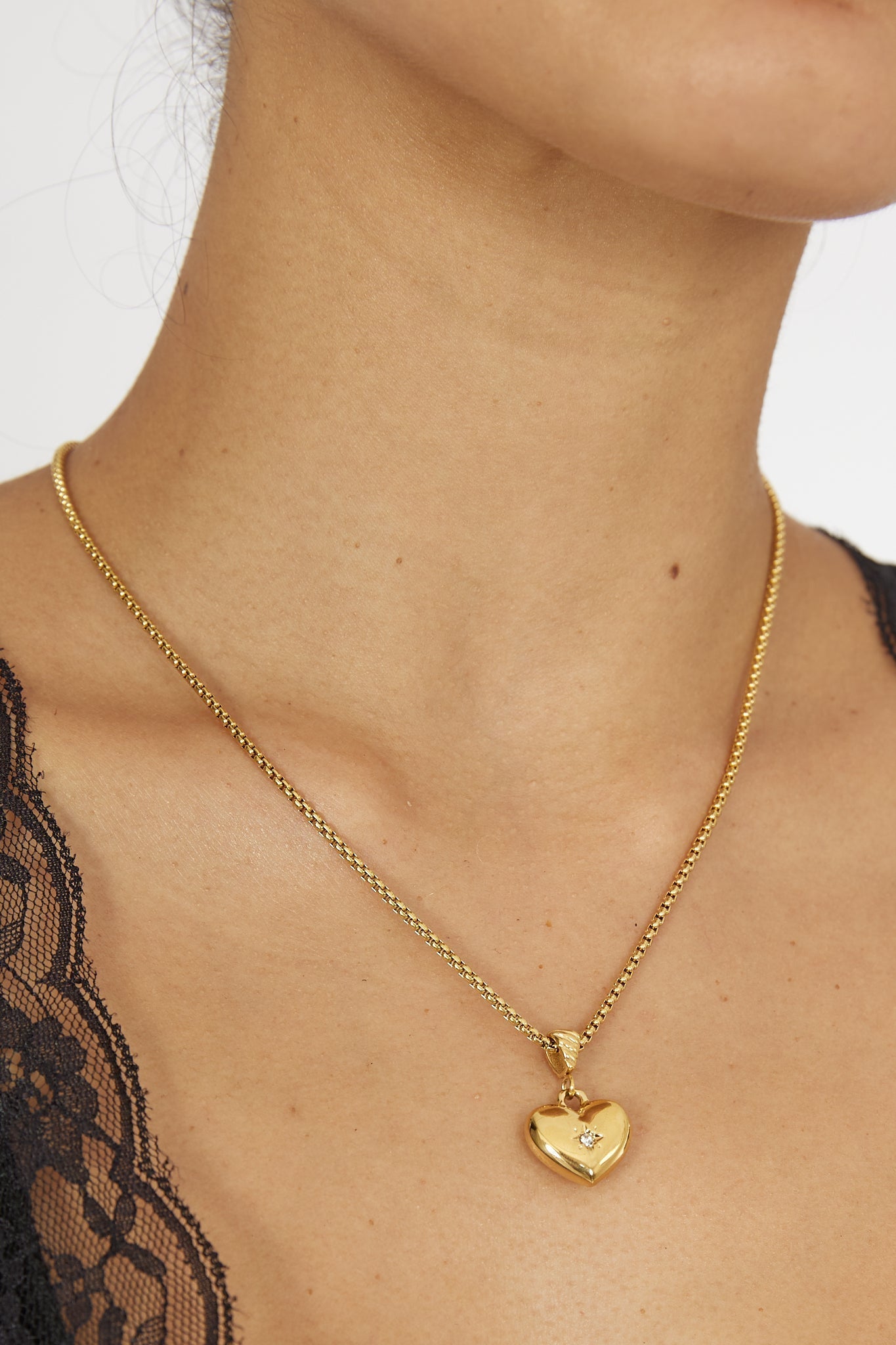 Cora Gold Inflated Heart Pendant Necklace