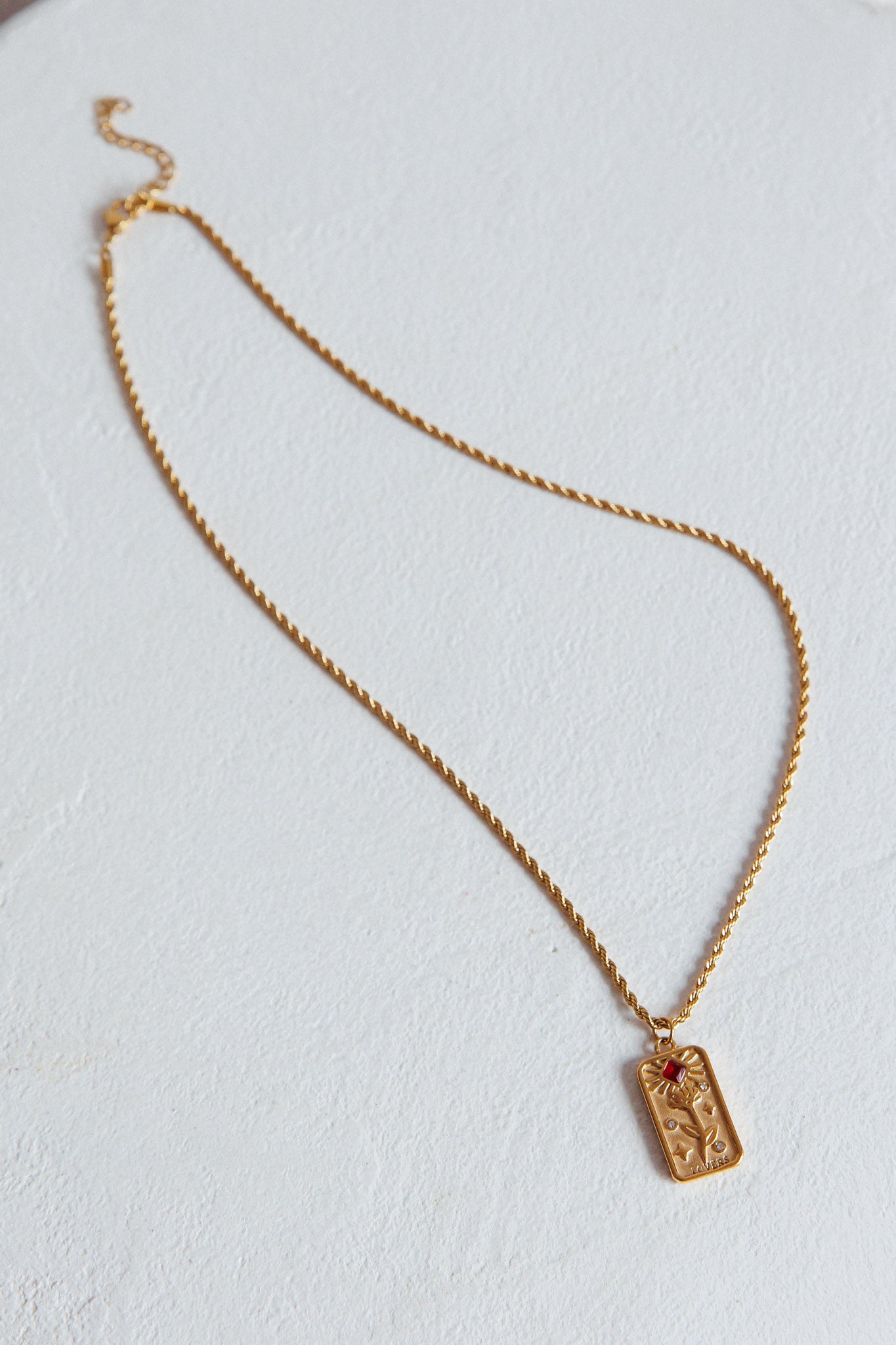 Ida Gold Rope Chain Pendant Necklace