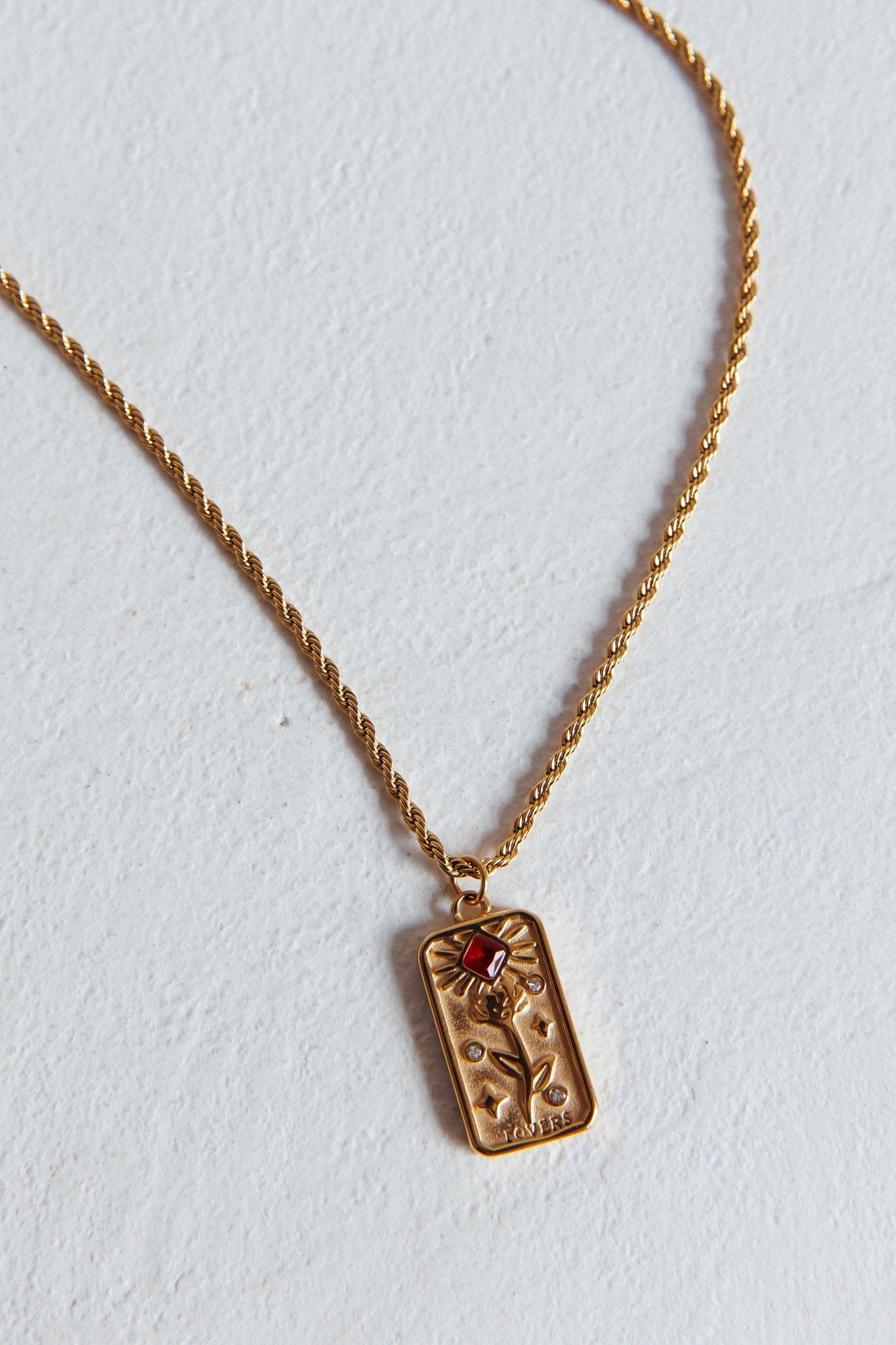 Ida Gold Rope Chain Pendant Necklace