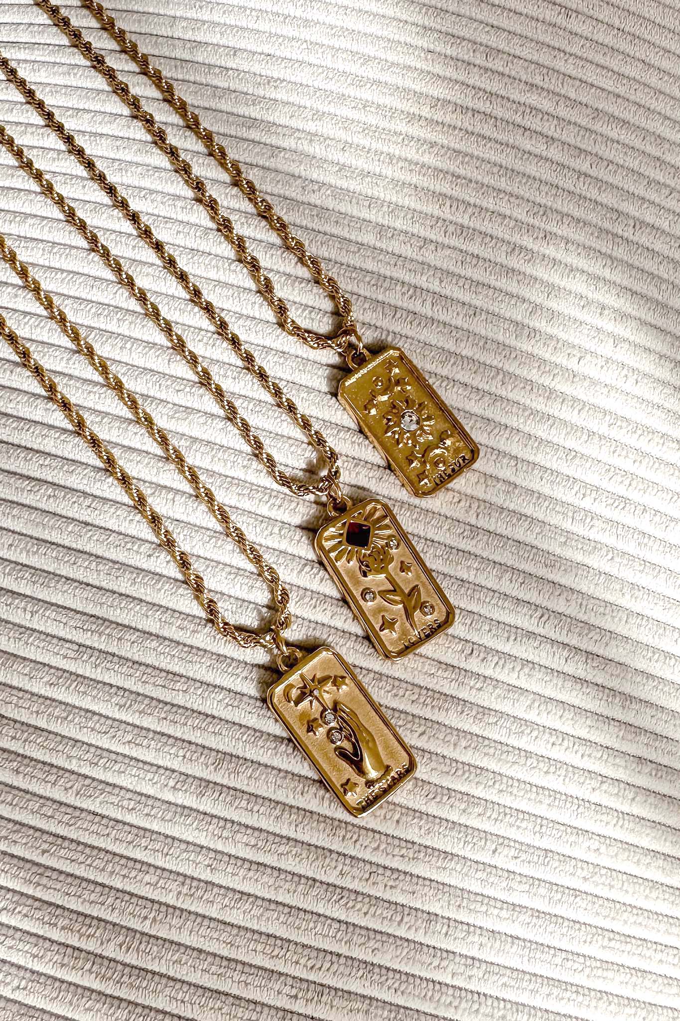 The Rhinestone Pendant Necklace The Stars Gold