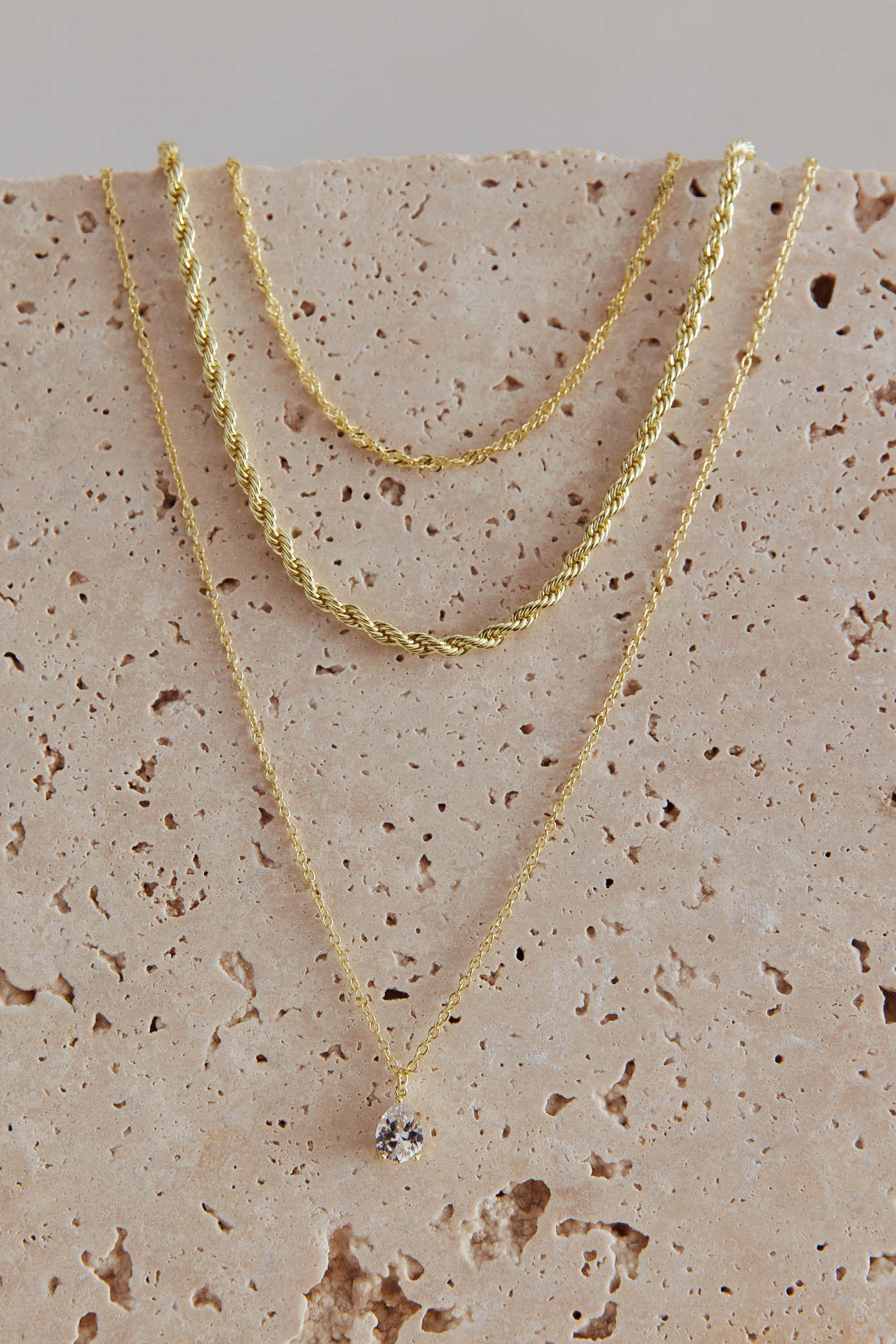 Aubrey Gold Crystal Pendant Necklace