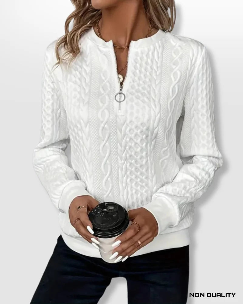 Luna | Elegant Zip-Up Sweater