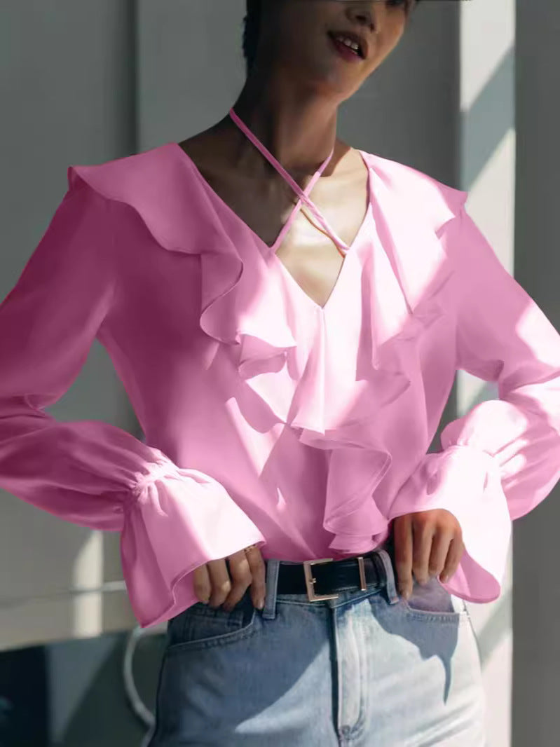 Élisa | Ruffled Blouse with Puff Sleeves