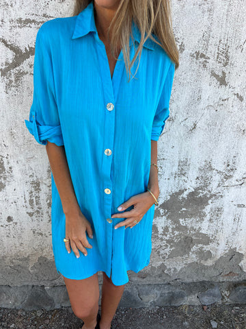 Camille | Casual Shirt Dress with Short Sleeves