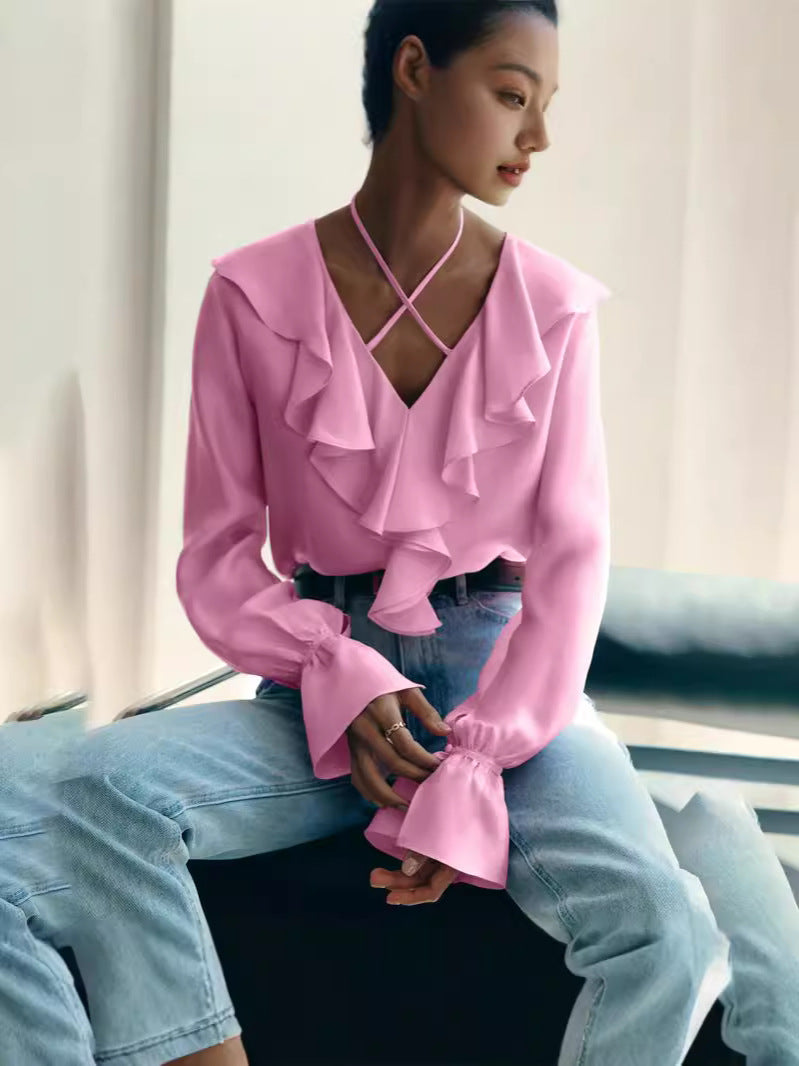 Élisa | Ruffled Blouse with Puff Sleeves