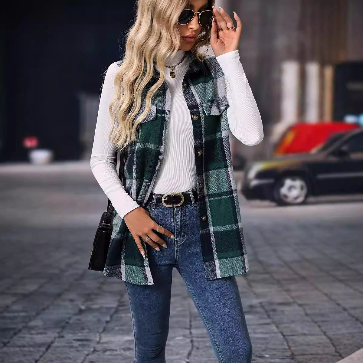 Monique™ | Elegant Plaid Cardigan