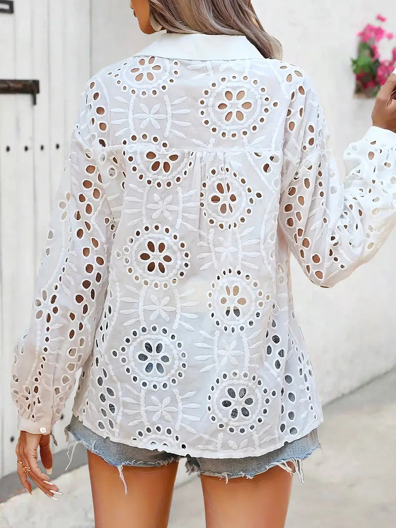 Camille | Puff Sleeve Shirt with Classic Collar