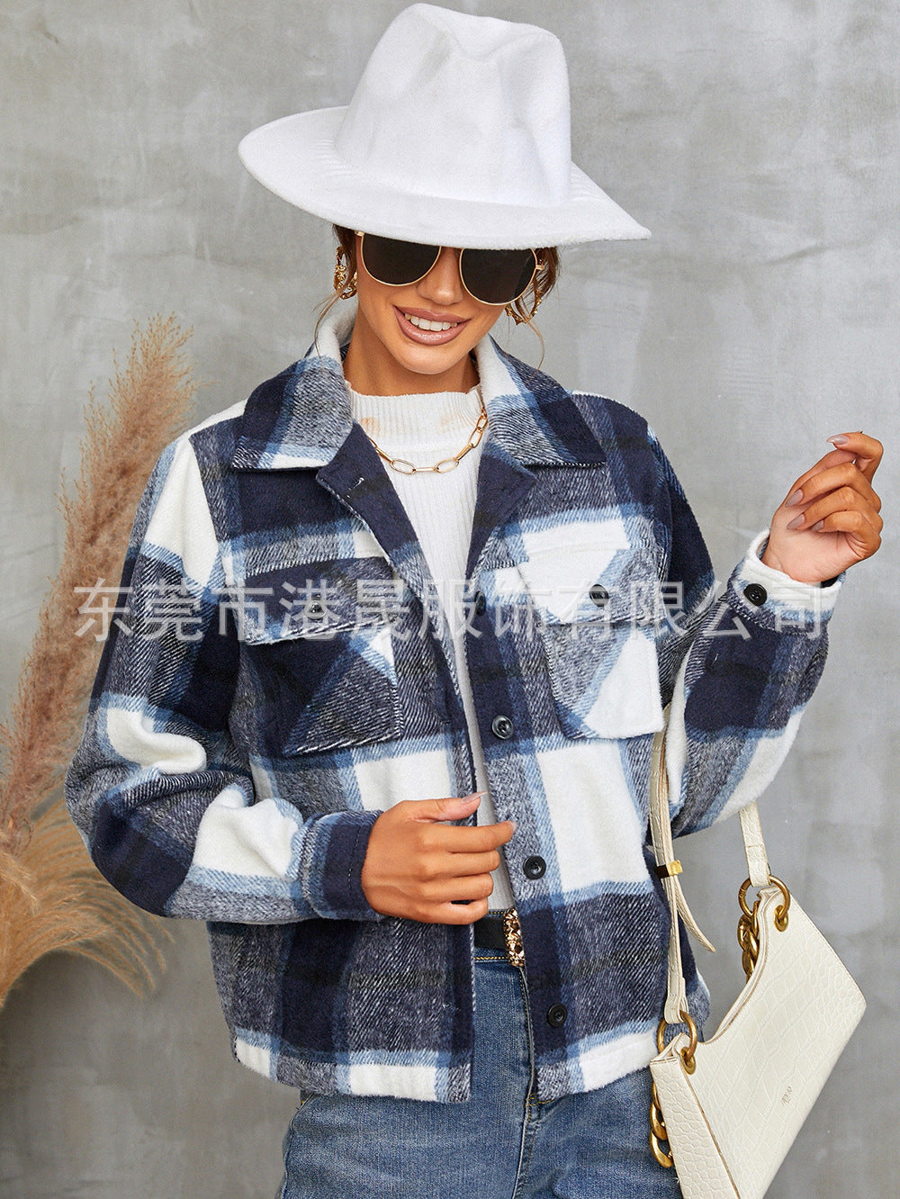 Gina™ | Elegant Checkered Blazer