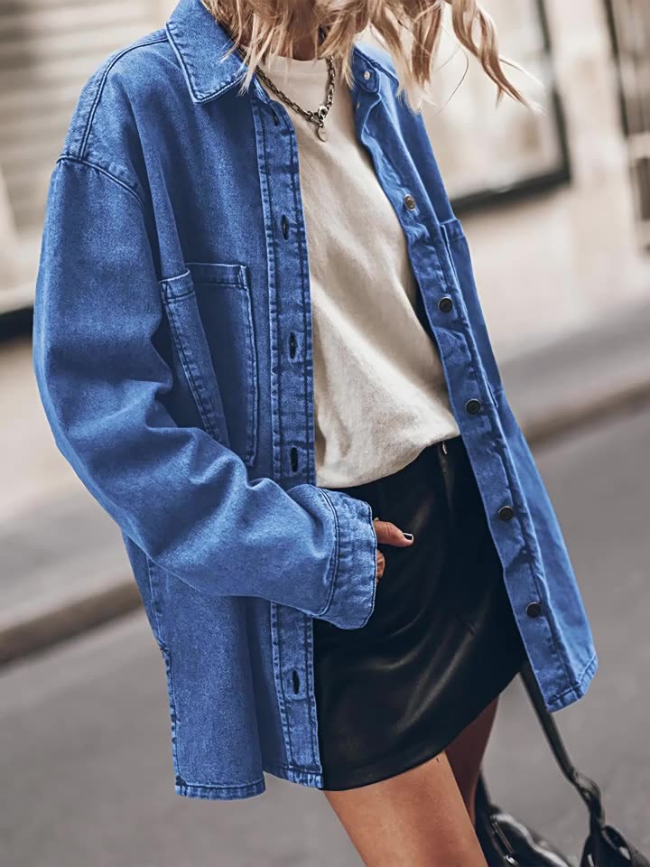 Juliette | Retro Denim Jacket with Large Pockets