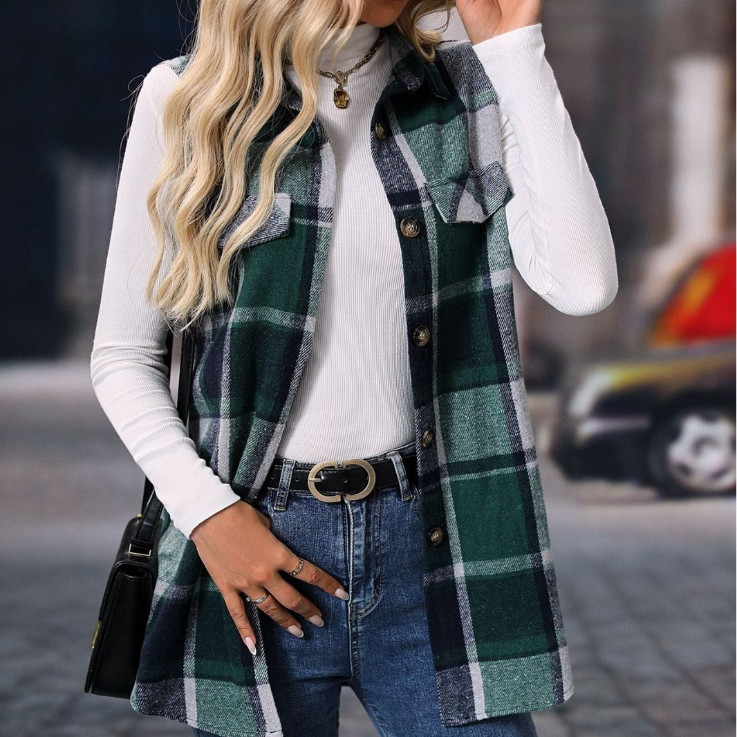 Monique™ | Elegant Plaid Cardigan