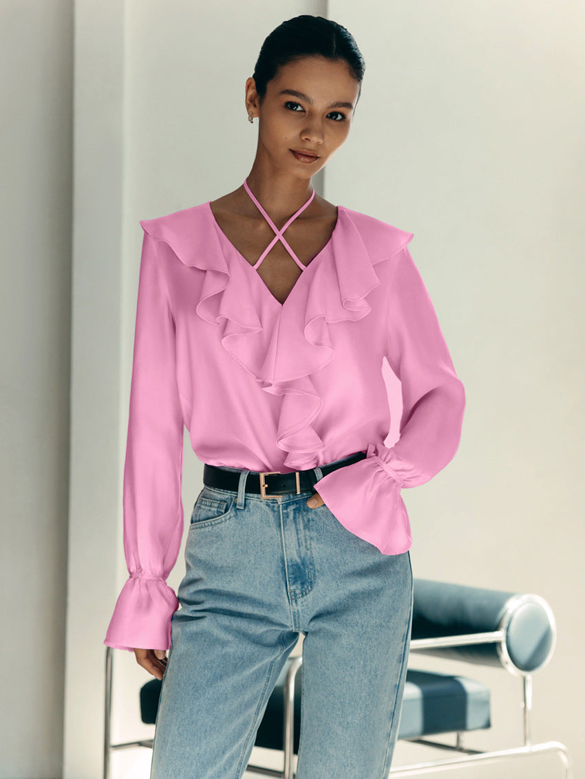 Élisa | Ruffled Blouse with Puff Sleeves