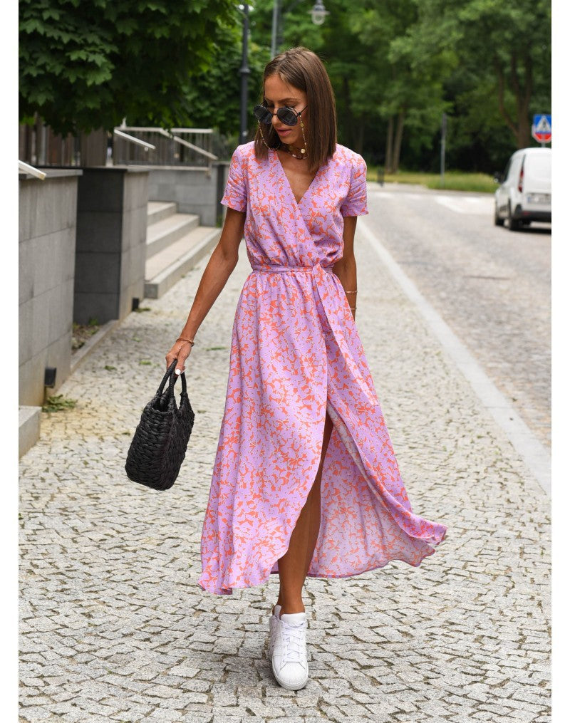 Amelie | Floral Wrap Midi Dress