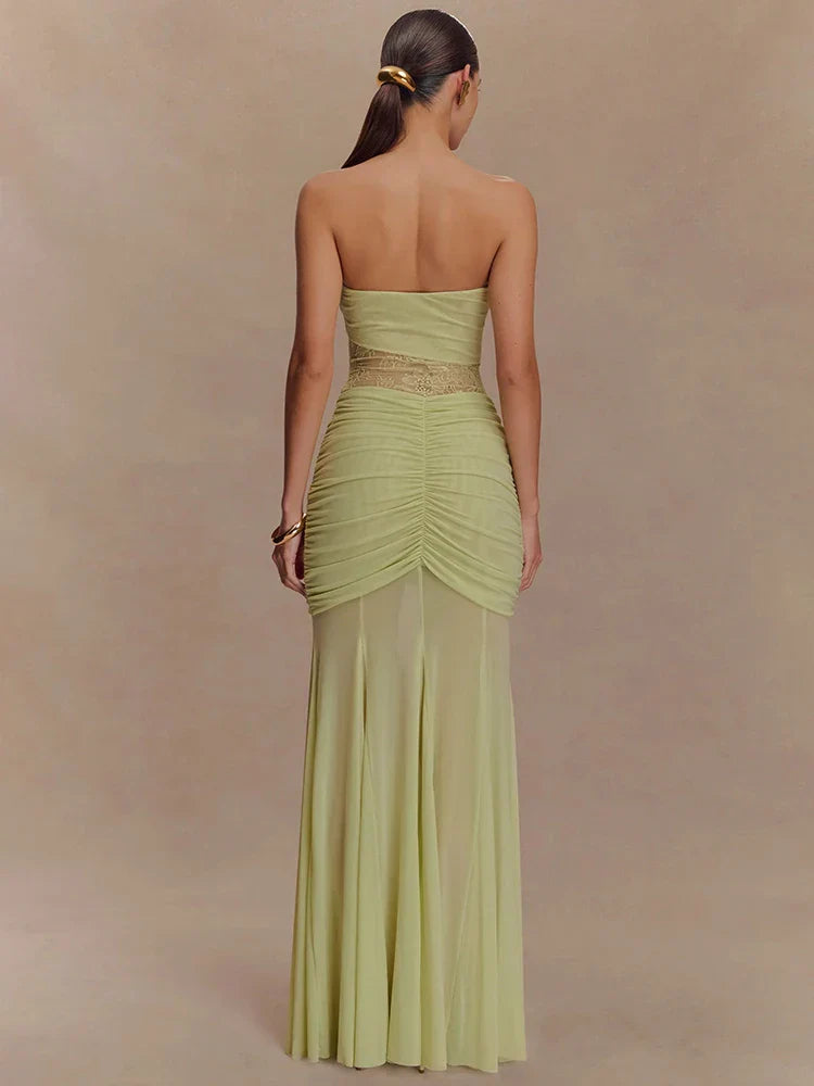 Aimee | Sheer Panel Ruched Dress