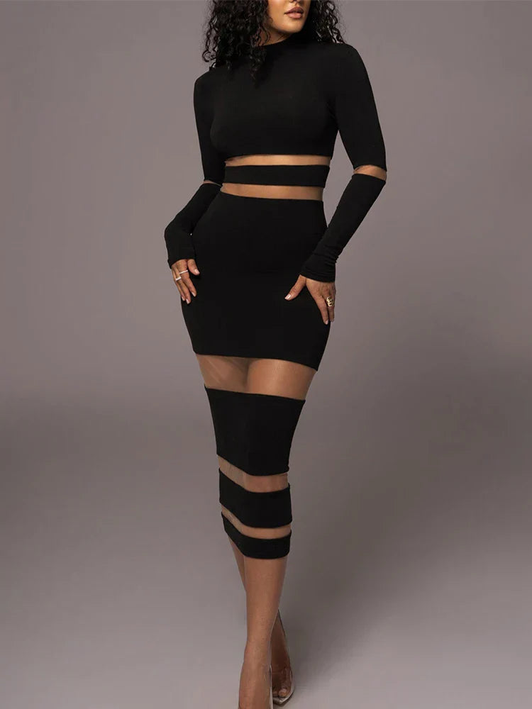 Naomi | Bodycon Dress with Transparent Details