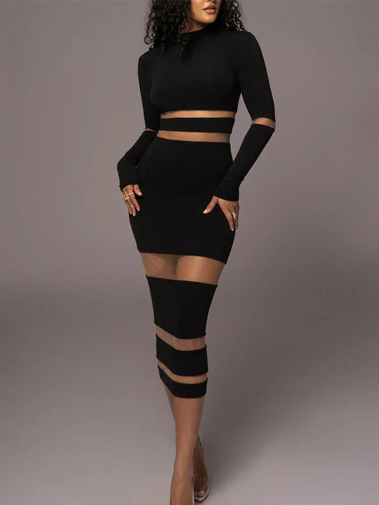 Naomi | Bodycon Dress with Transparent Details