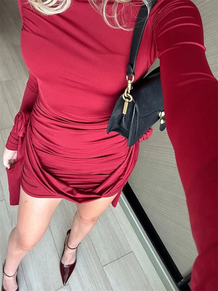 Tossy | High-Waisted Pleated Mini Dress