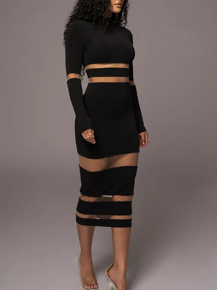 Naomi | Bodycon Dress with Transparent Details