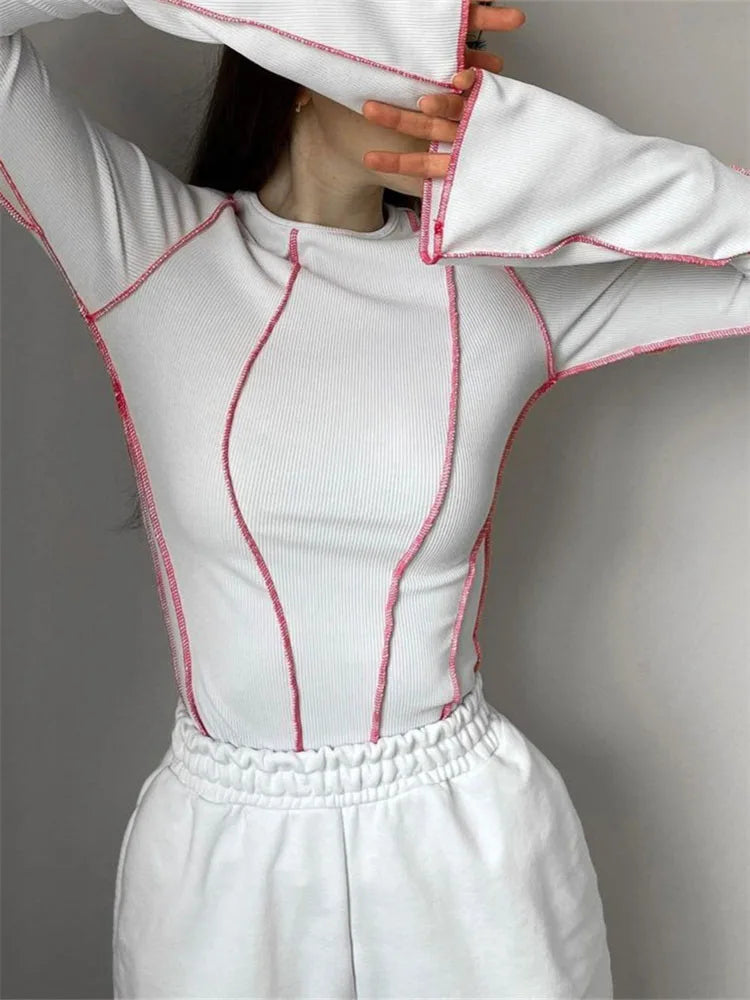 Léna | Flared Sleeve Patchwork T-Shirt