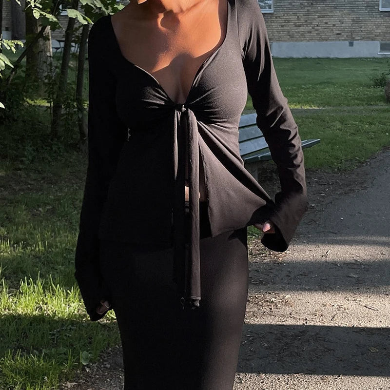 Maëva | Y2K Knotted Short Blouse