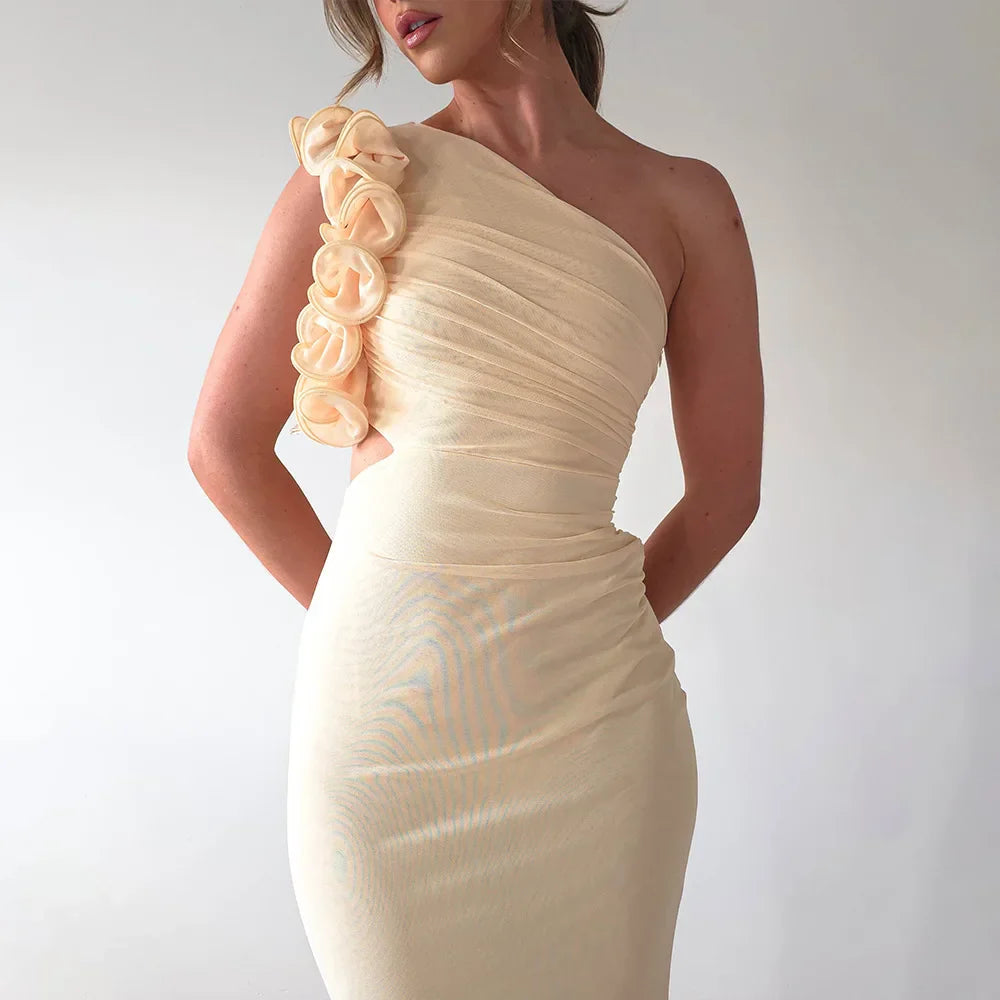 Liora | Asymmetrical Floral Dress & Sculpting Appeal