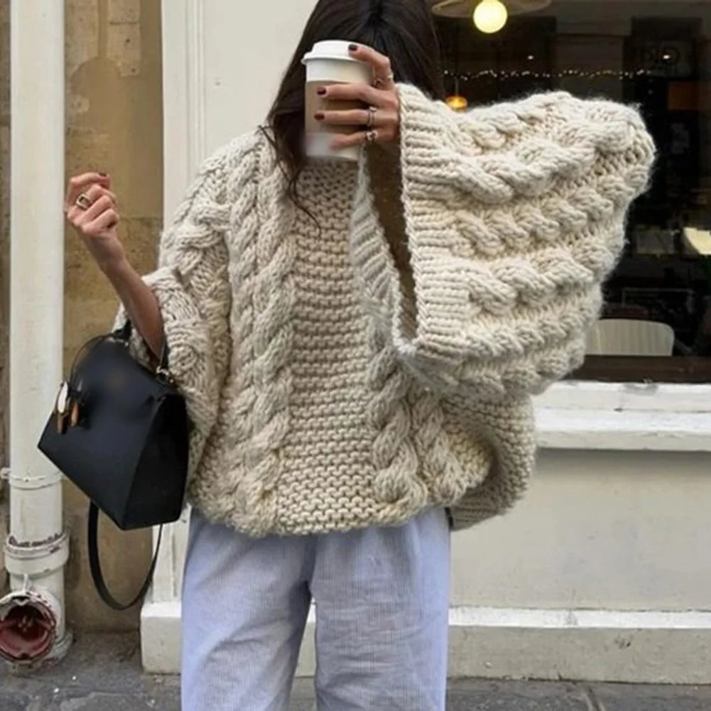 Élodie | Oversized Cable Knit Sweater