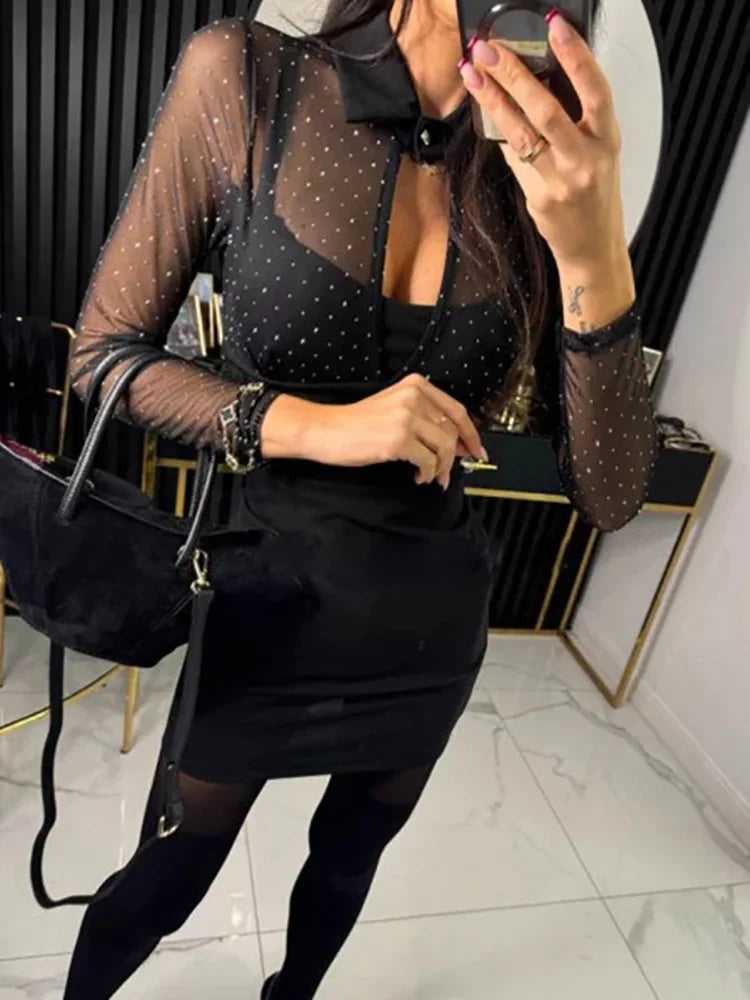 Stevie | Mini Dress with Sequins and Cutouts