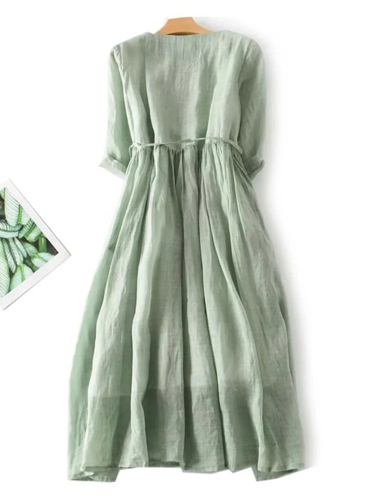 Dahlia | Comfortable Vintage Summer Floral A-Line Dress