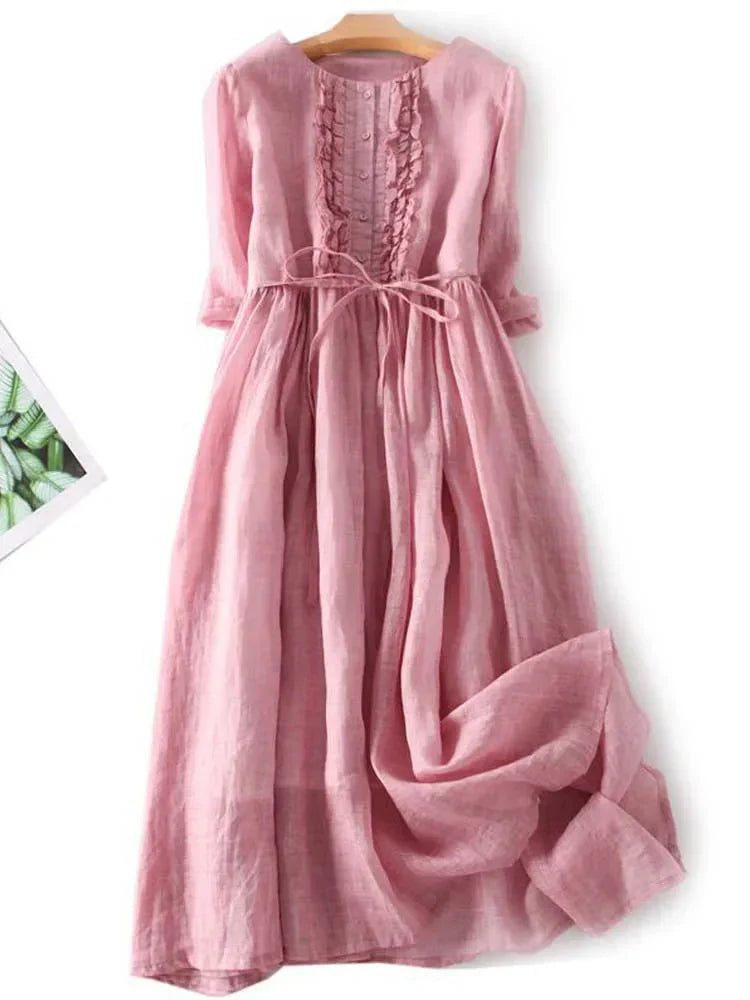 Dahlia | Comfortable Vintage Summer Floral A-Line Dress