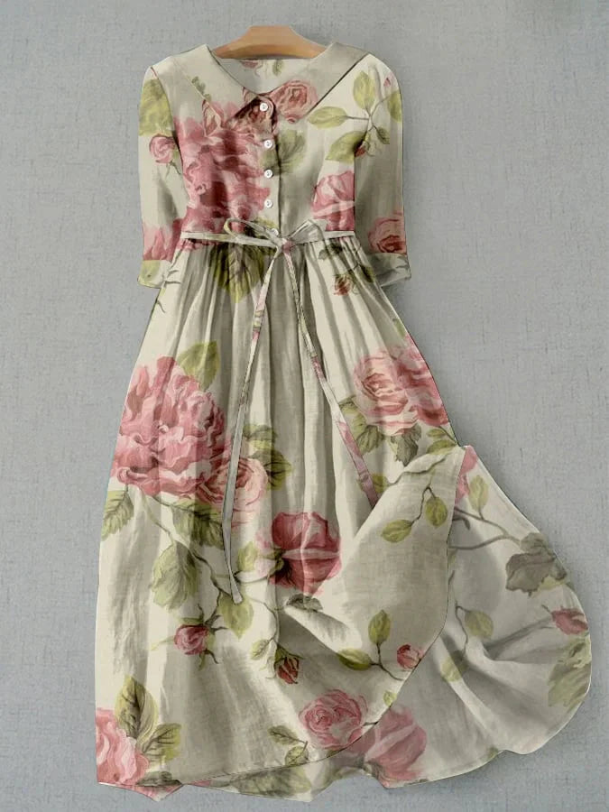 Dahlia | Comfortable Vintage Summer Floral A-Line Dress
