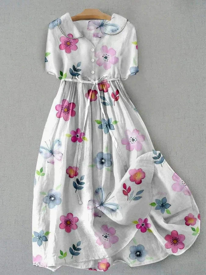 Dahlia | Comfortable Vintage Summer Floral A-Line Dress
