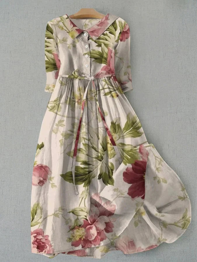 Dahlia | Comfortable Vintage Summer Floral A-Line Dress