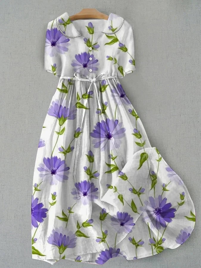Dahlia | Comfortable Vintage Summer Floral A-Line Dress