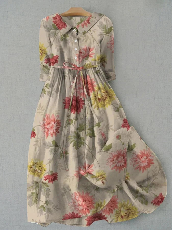 Dahlia | Comfortable Vintage Summer Floral A-Line Dress