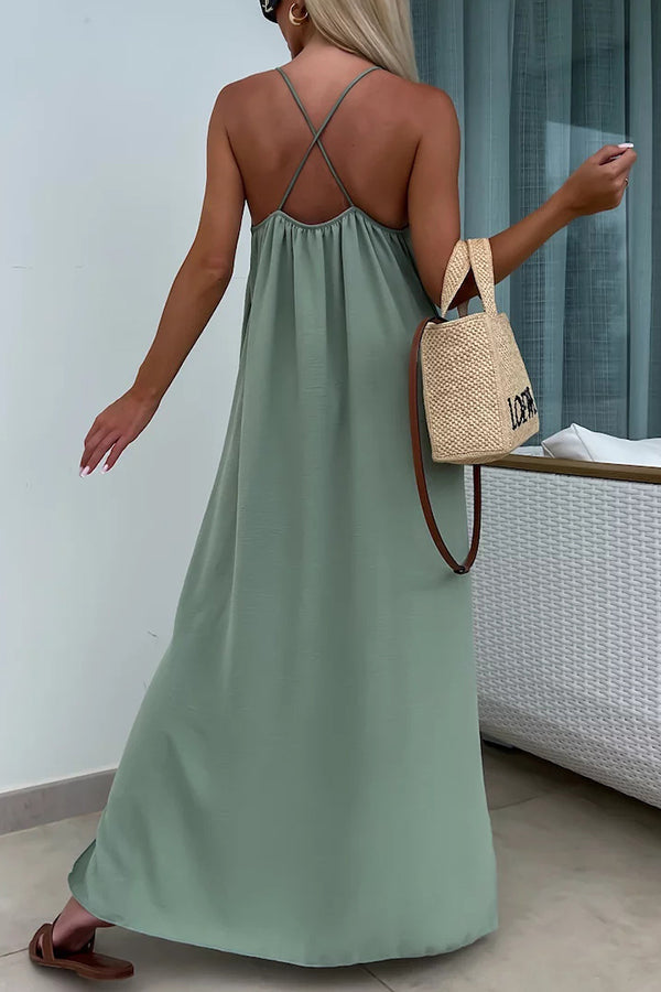 Myriam | Maxi Dress Solid Backless with Straps