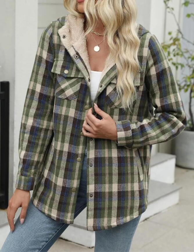 Fiona | Cozy Plaid Fleece-Lined Jacket