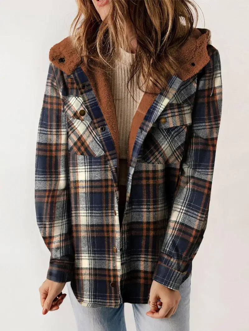 Fiona | Cozy Plaid Fleece-Lined Jacket