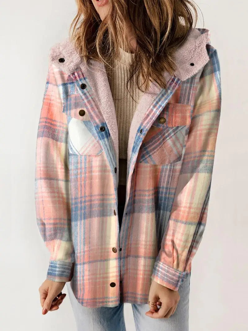Fiona | Cozy Plaid Fleece-Lined Jacket