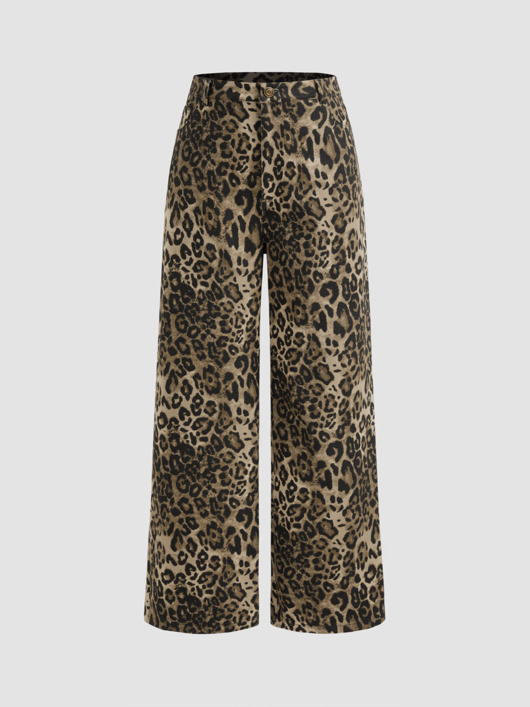 Soraya | Wide Leg Leopard Denim Pants