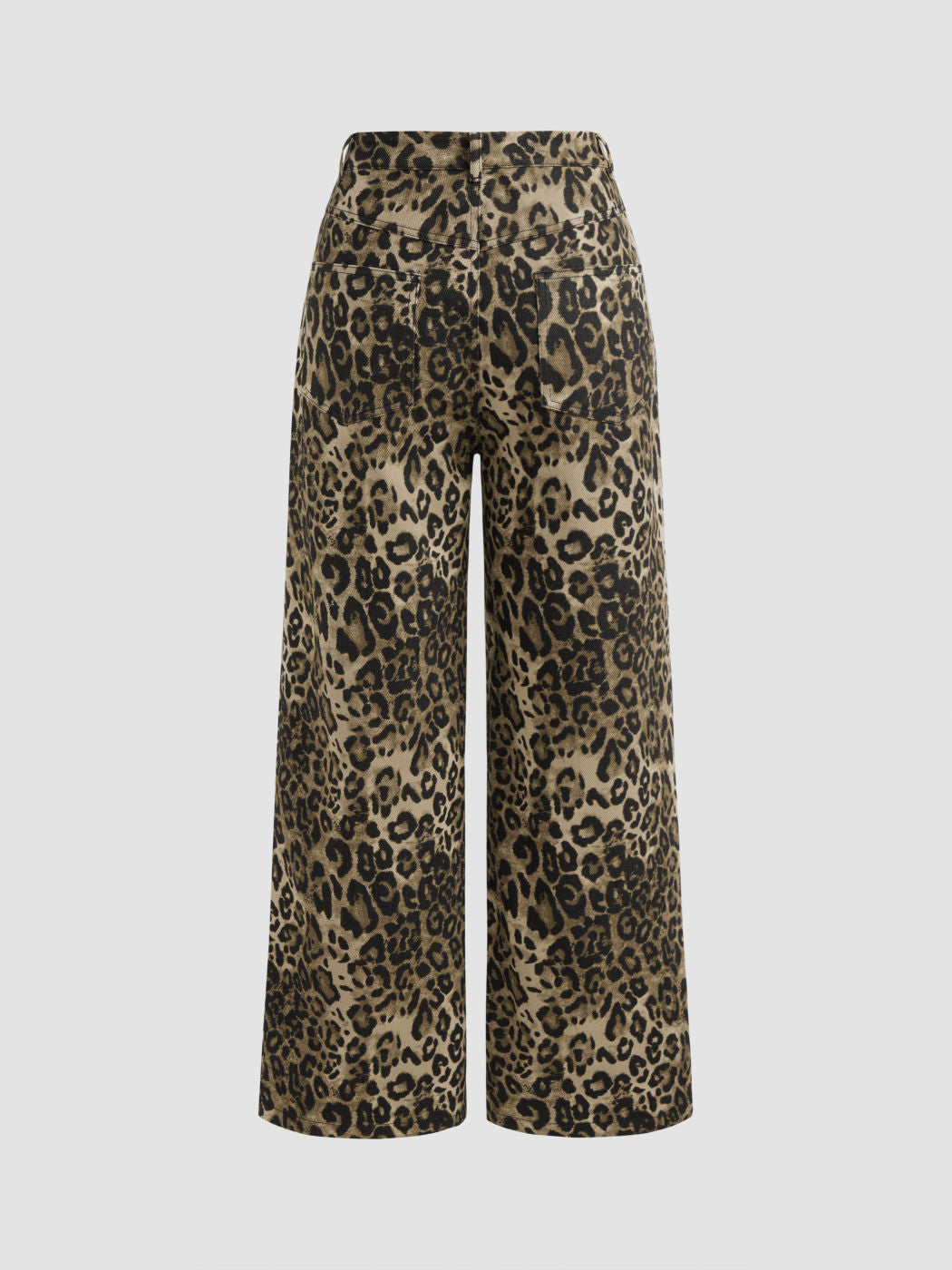 Soraya | Wide Leg Leopard Denim Pants